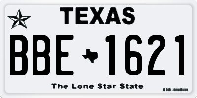 TX license plate BBE1621