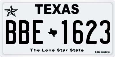 TX license plate BBE1623