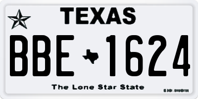 TX license plate BBE1624