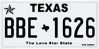 TX license plate BBE1626