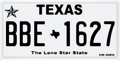 TX license plate BBE1627