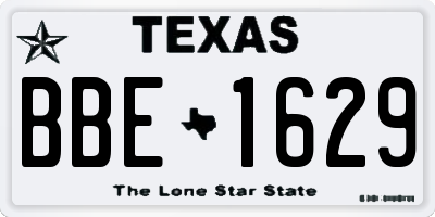 TX license plate BBE1629