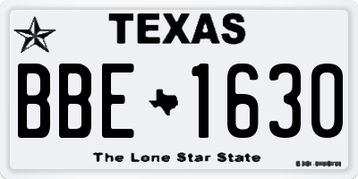 TX license plate BBE1630