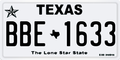 TX license plate BBE1633