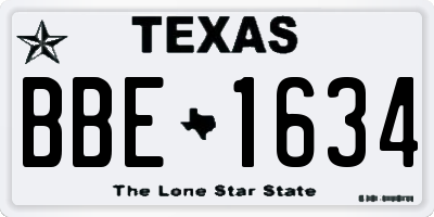 TX license plate BBE1634