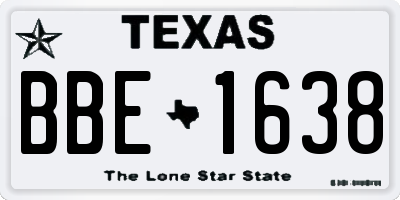 TX license plate BBE1638