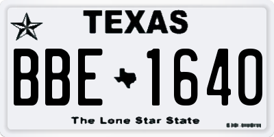 TX license plate BBE1640