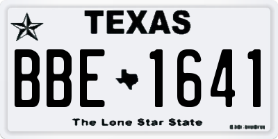 TX license plate BBE1641