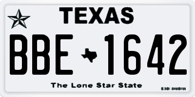 TX license plate BBE1642