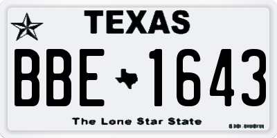 TX license plate BBE1643