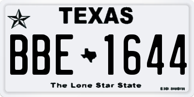 TX license plate BBE1644