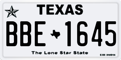 TX license plate BBE1645