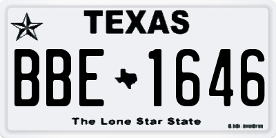 TX license plate BBE1646