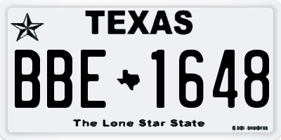 TX license plate BBE1648