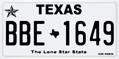 TX license plate BBE1649