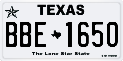 TX license plate BBE1650