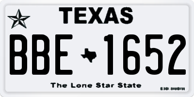 TX license plate BBE1652