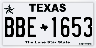 TX license plate BBE1653