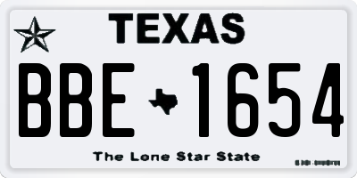 TX license plate BBE1654