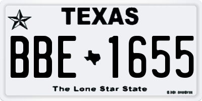 TX license plate BBE1655