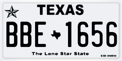 TX license plate BBE1656