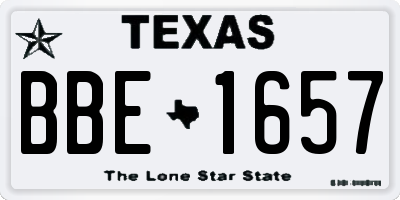 TX license plate BBE1657