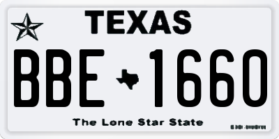 TX license plate BBE1660