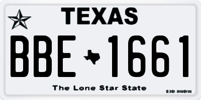 TX license plate BBE1661