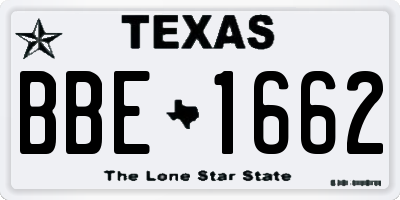 TX license plate BBE1662