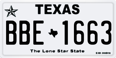 TX license plate BBE1663