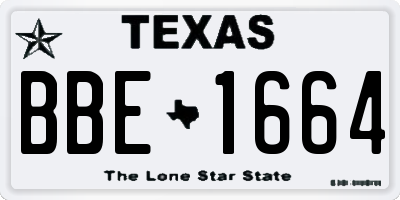 TX license plate BBE1664