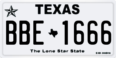 TX license plate BBE1666