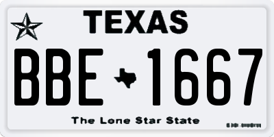 TX license plate BBE1667