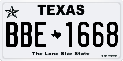 TX license plate BBE1668