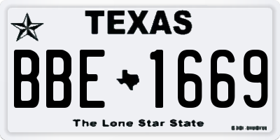 TX license plate BBE1669