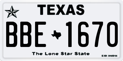 TX license plate BBE1670