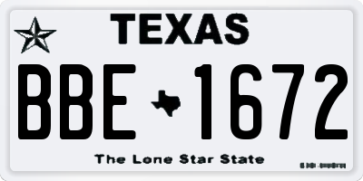 TX license plate BBE1672