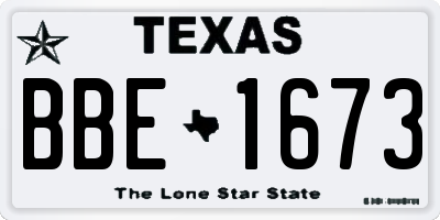 TX license plate BBE1673