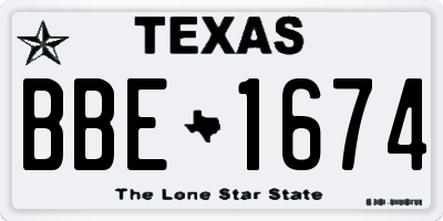 TX license plate BBE1674