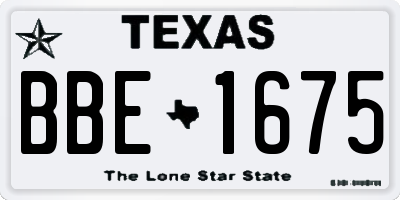 TX license plate BBE1675