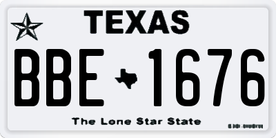 TX license plate BBE1676