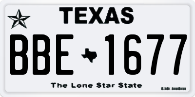 TX license plate BBE1677