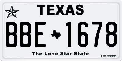 TX license plate BBE1678