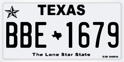 TX license plate BBE1679