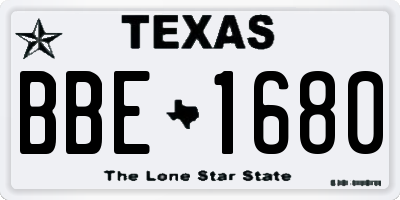 TX license plate BBE1680