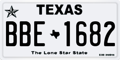 TX license plate BBE1682