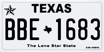 TX license plate BBE1683