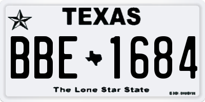 TX license plate BBE1684