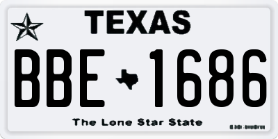 TX license plate BBE1686