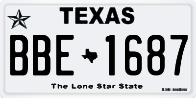 TX license plate BBE1687